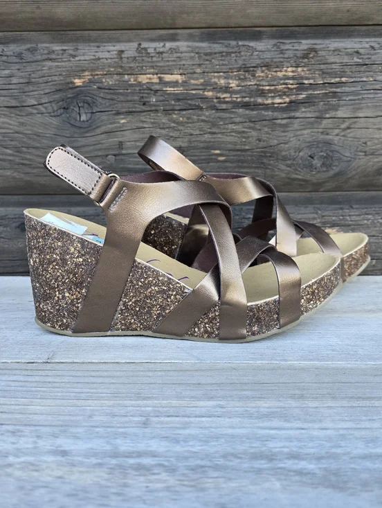 Blowfish Malibu Henrietta Y2K Boho Revival Platform Cork Wedge Sandals 8.5M - Picture 2 of 12